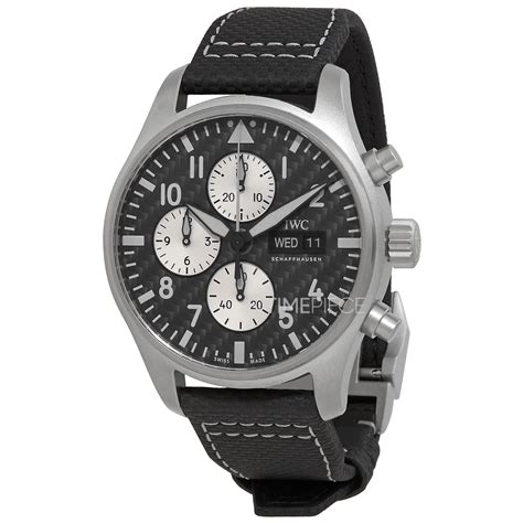 iwc iw377903|IWC Pilot Chronograph AMG Automatic Carbon Dial Men's .